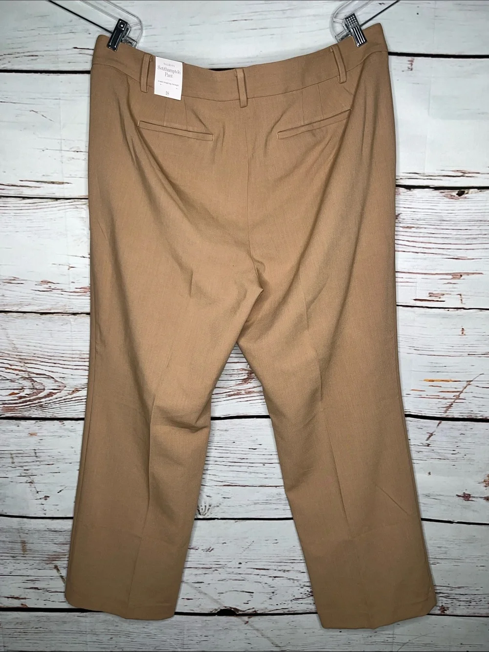 Talbots NWT Size 18 Tan Straight Leg Southampton Dress Pants - Picture 2 of 3